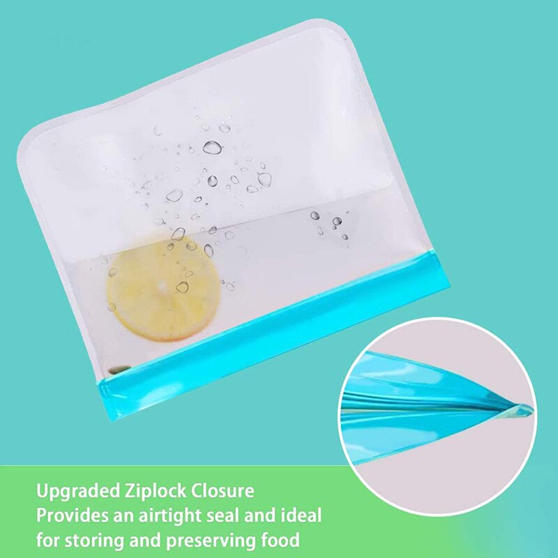 TEENRA 12Pcs/set PEVA Food Storage Bag Container Reusable Food Fresh Bag Ziplock Leakproof Food Bag Kitchen Organizer