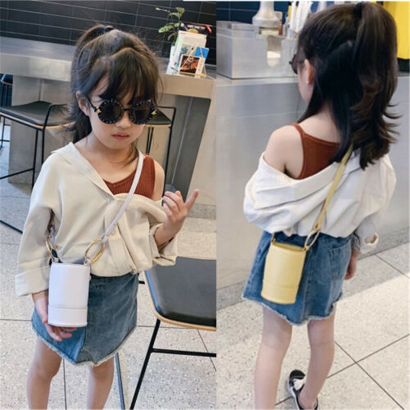 Children Baby Cylinder Single Shoulder Bag Cute Storage Bag Mini Casual Messenger