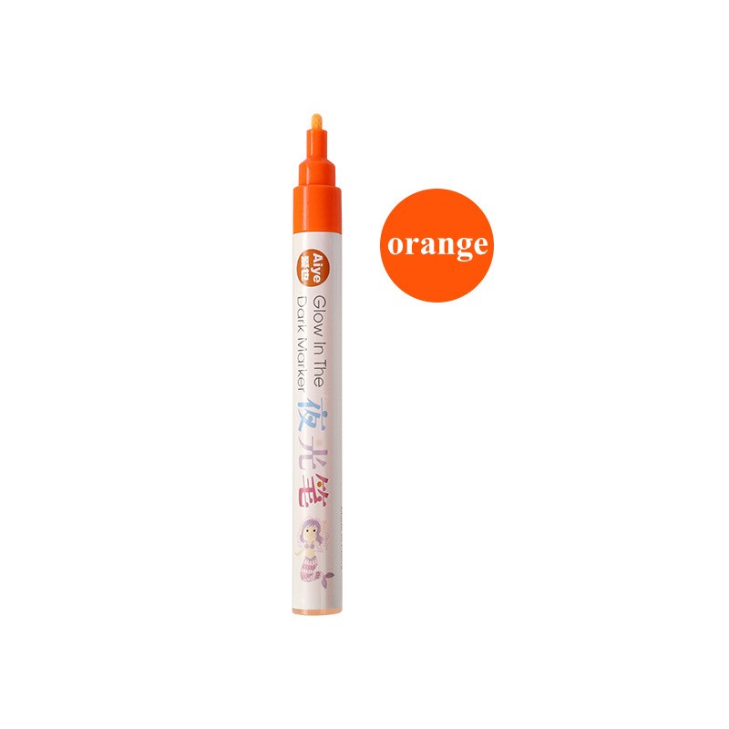 Kleurrijke glow-in-the-dark pen handgeschilderde glow-in-the-dark studentenkrabbels creatieve doe-het-zelf watergedragen glow-in-the-dark schoolmarkering: Oranje