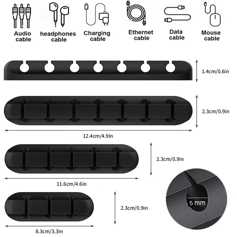 Cable Organizer Silicone Cable Clips Cable Management Cable Winder Desktop Tidy Manager Mobile Phone Data Cable Organizer