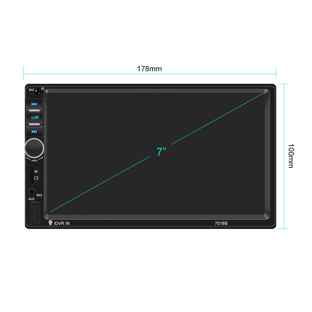 Podofo Autoradio 2 Din Car Radio 7&quot; HD Touch Screen Audio Stereo 7018B/7023B Video MP5 Multimedia Player For Nissan Toyota Kia