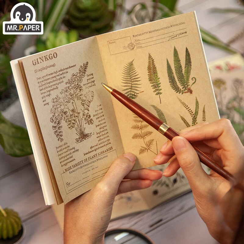 Mr.Paper 30pcs/pack 8 Designs Plant Material Paper Diary Scrapbooking Diary Planner Decorative DIY Craft Paper Stationery
