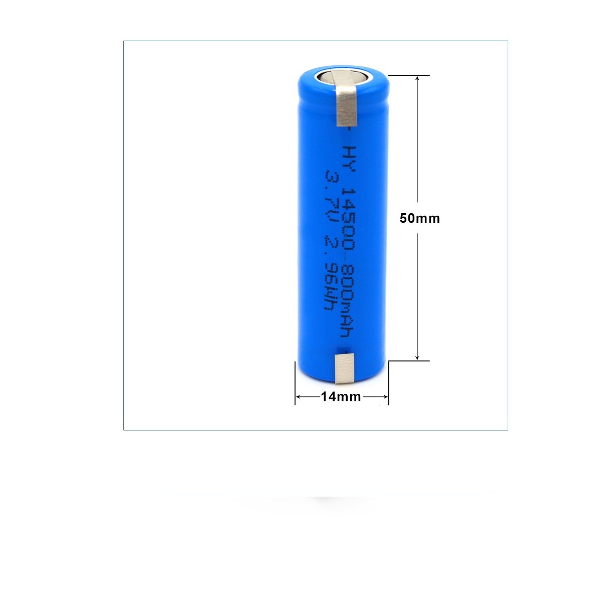 ICR14500 14500 800 mAh 3,7 V akumulatory litowo-jonowe latarka LED bateria płaska górna