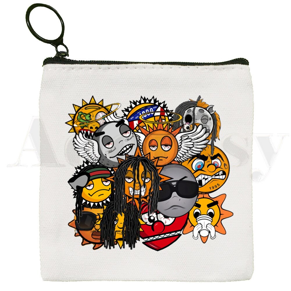 Chief Keef Hip Hop Canvas Bag Pure White Bag, Zipper Bag Coin Bag Coin Bag Clutch Bag