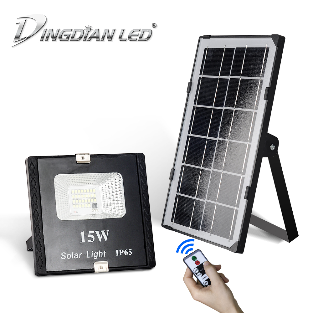 15W Solar Cast Licht Led-schijnwerper Afstandsbediening Straat Lamp Waterdicht Outdoor Solar Spot Lights Led Schijnwerper District