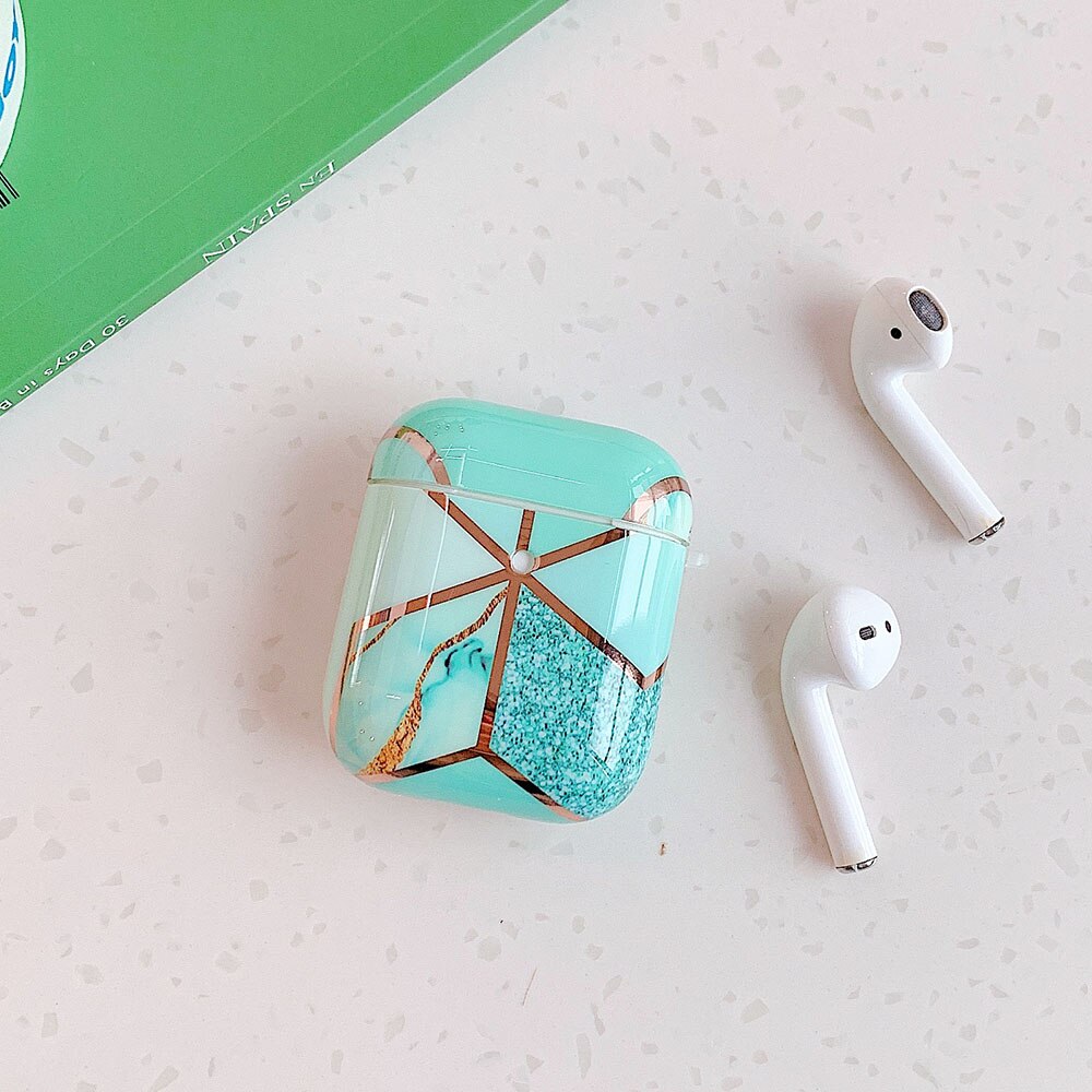 Luxury Geometric Marble Case For AirPods Pro 2 1 Cute Retro Flowers for Air Pods 3 Soft Protective Cover Earphone Accessories: F for AirPods 1 or 2