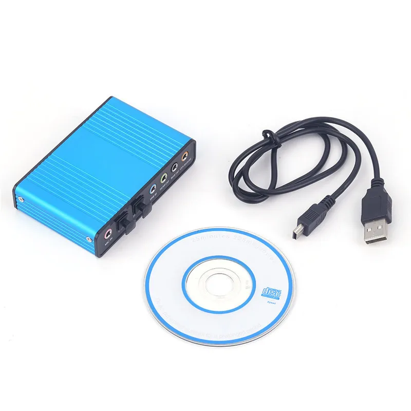 Professionelle Externe USB Soundkarte Kanal 5,1 Optische Audio- Karte Adapter Audio- Fahrer für PC Computer Laptop: Blau