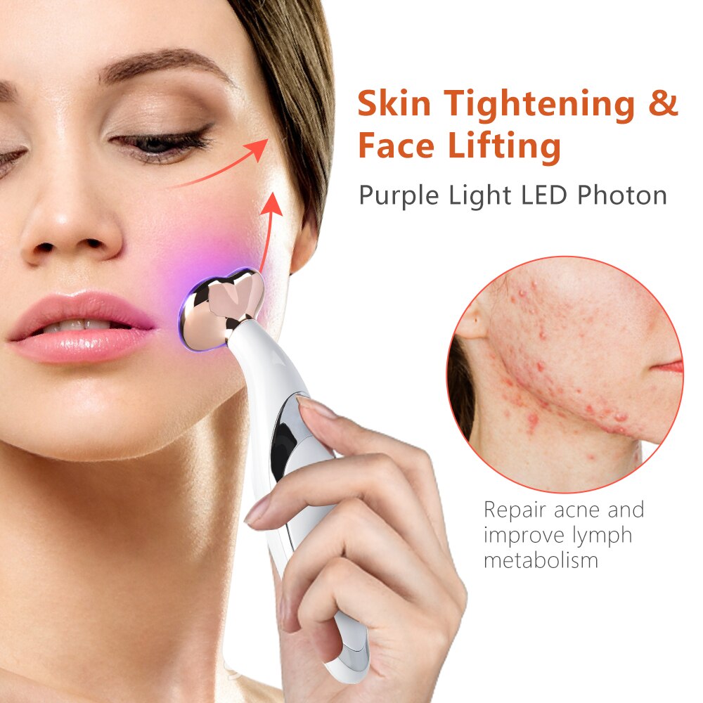 Portable EMS Microcurrent Skin Tightening Face Beauty Pen Multifunction LED Photon Vibration Face Lifting Massager skincare tool