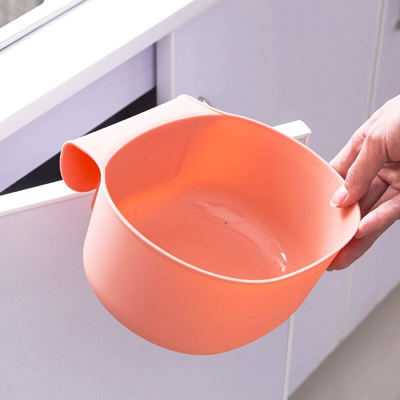 European Large Kitchen Plastic Storage Box Cabinet PVC Hanging Trash Can Coverless Fruit Vegetable Daily Supplies Pink