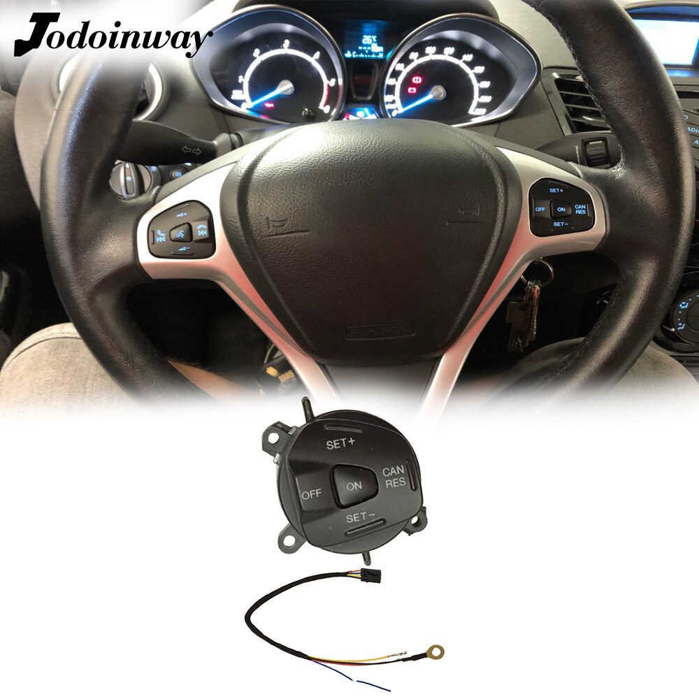 Voor Ford Fiesta MK7 MK8 St Ecosport Multifunctionele Blauw Rood Led Light Stuurwiel Cruise Control Knop Kabel Accessoires