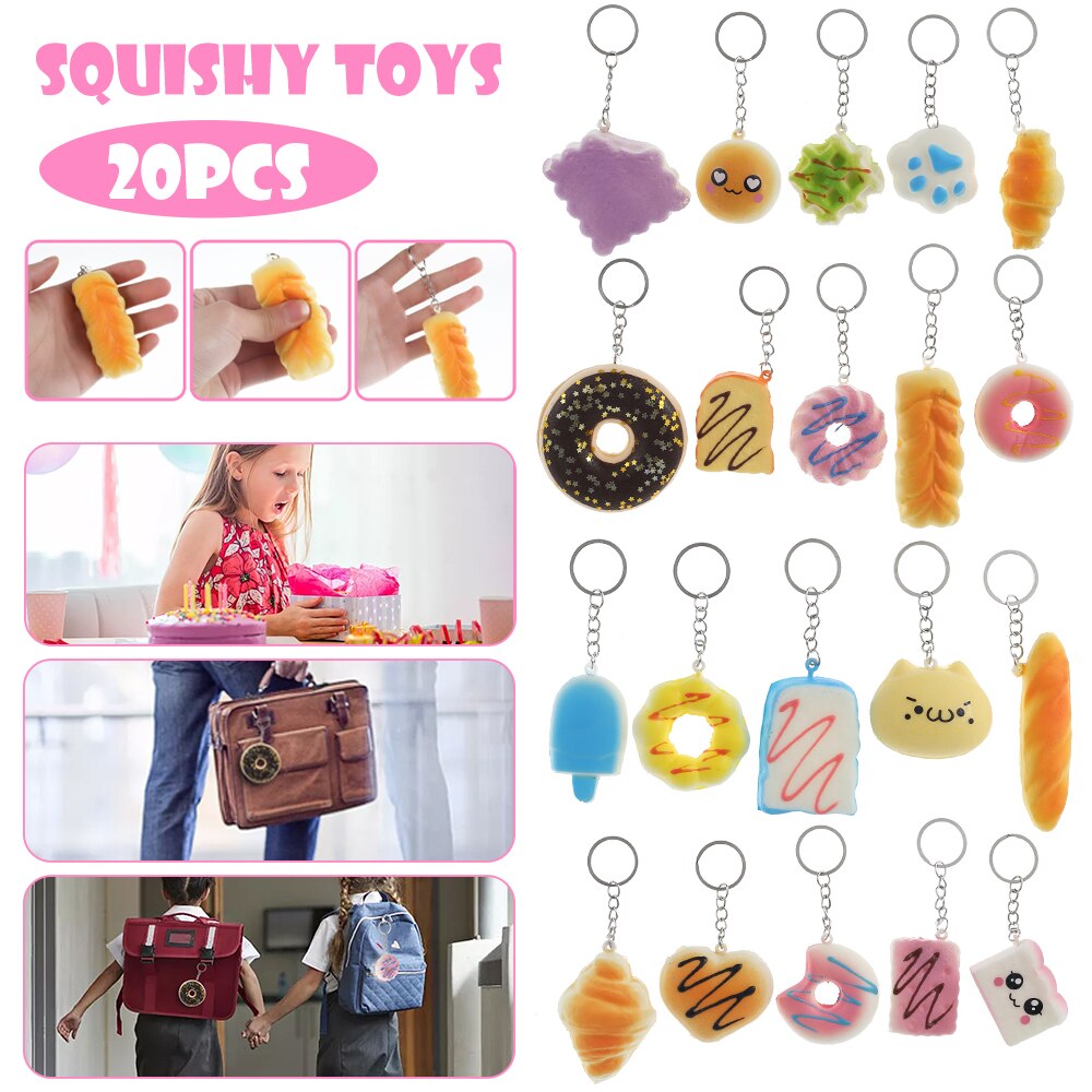 20 stücke Squishy Anti-betonen-Spielzeug Anti-betonen-Ball quetschen steigend Abreact Klebrige betonen Linderung Lustige Spielzeug Squisy Keychain Squichy