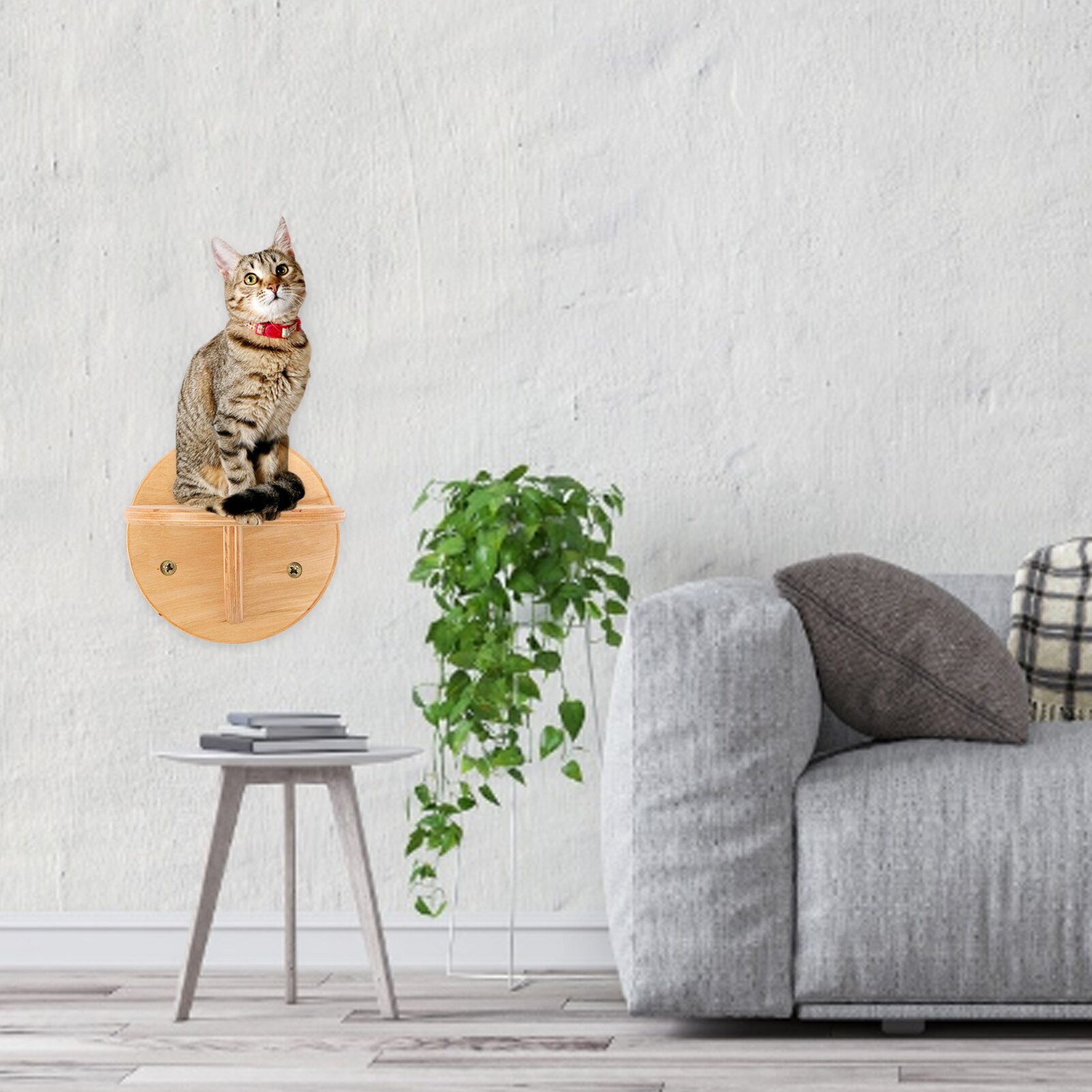 Cat Climbing Frame Wood Cat Wall Mounted Shelf Wooden Pet Perch Step Bed Scratching Post Jumping Pet Furniture