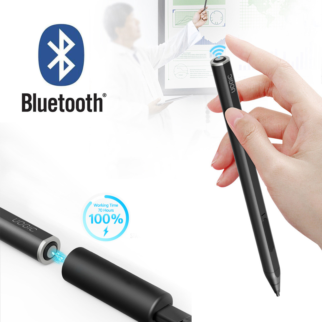 Uogic Stylus Pencil for Surface Go 3 Pro 8 X Book Laptop Studio 4096 bluetooth PPT Magnetic charging Shortcut key Palm rejection