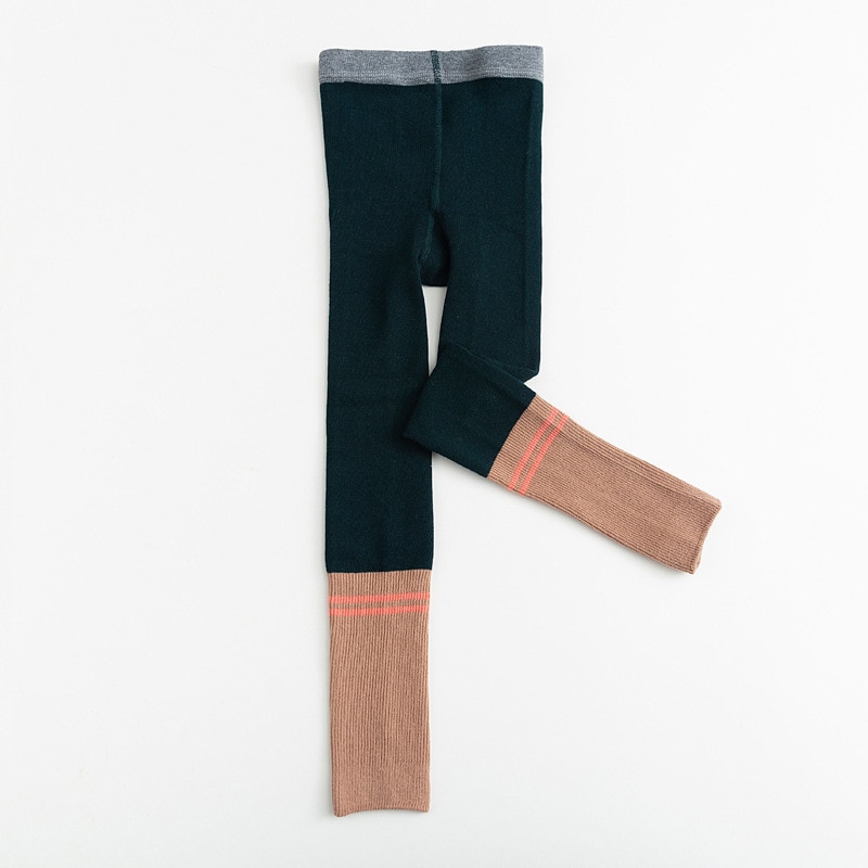 Märke koreanska barn leggins höst vinter bomull barn byxor dubbelnål stickade flickor pojkar leggings: 5 / 2 to 4t
