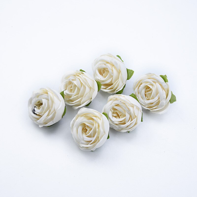 6 st te rosor huvud självlåda juldekorationer till hemmet bröllop bröllop tillbehör röjning konstgjorda blommor billigt: 14