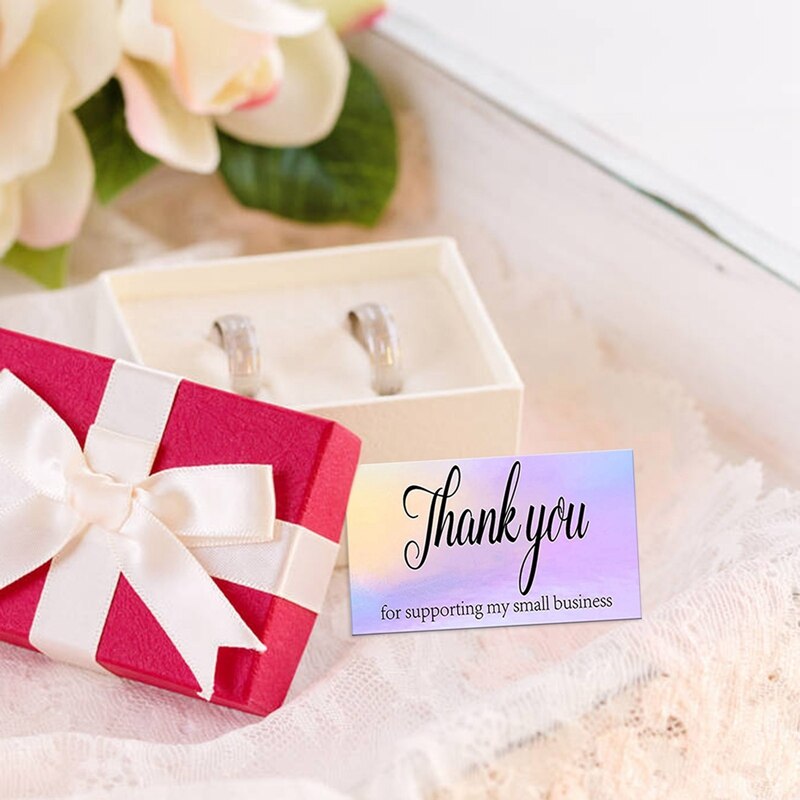 50Pcs/Pack Thank You for Supporting My Small Business Cards Customer Thank You for your order Card Greeting for Party
