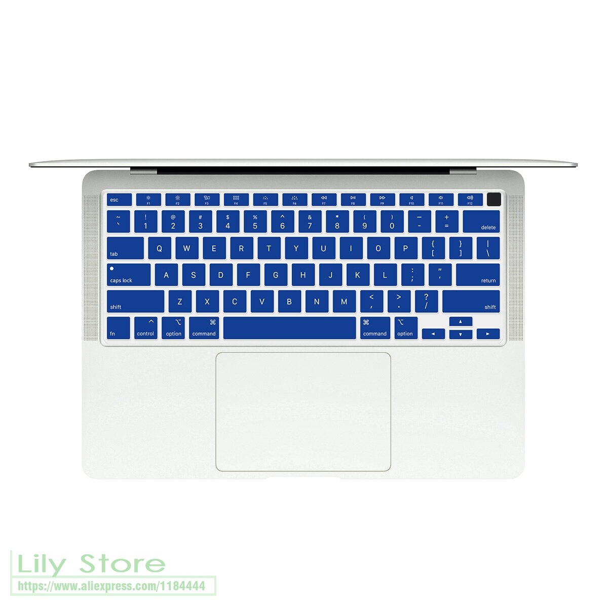 Voor Macbook Air 13 A2179 Touch Id Een 2179 Release Siliconen Engels Keyboard Skin Cover Laptop Toetsenbord: darkBlue
