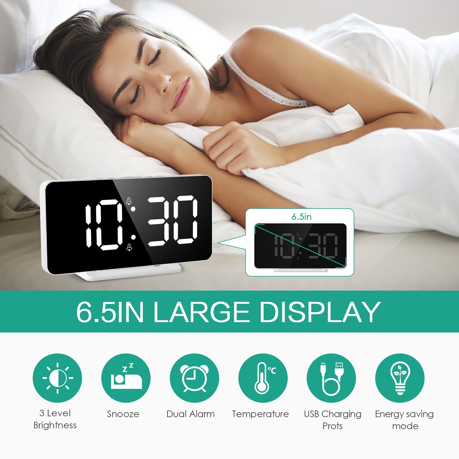 ORIA LED Digital Clever Wecker Uhr Tisch Elektronische Schreibtisch Uhren USB aufwachen hoch Uhr Schlummern USB aufwachen hoch Alarm wohnkultur