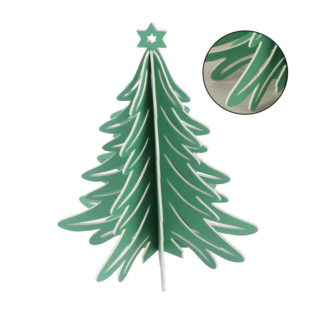 Paperboard 3D Christmas Tree Ornaments Party Table Craft Centerpiece for Decoration (Olive Green): Green