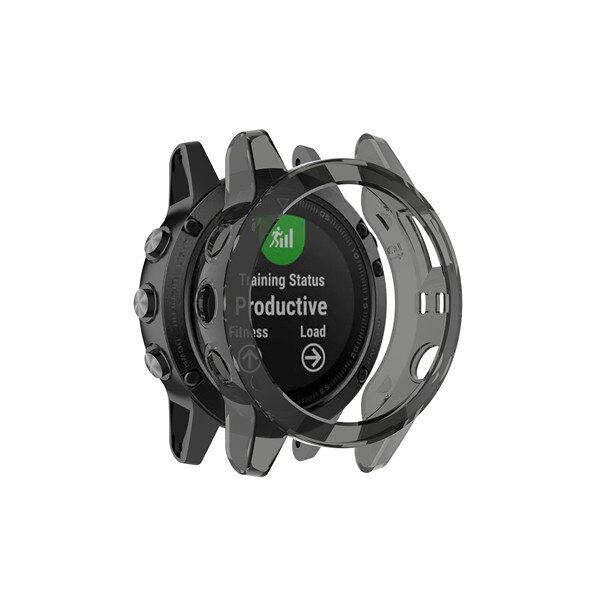 Suave Ultra-Delgado cristal claro TPU Protector cubierta para Garmin Fenix 5 5S 5X GPS Smart watch accesorios Fenix5 carcasas: Black / For Garmin Fenix 5