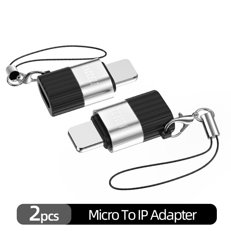 !ACCEZZ Mini USB C Adapter Micro USB Lighting For iPhone 12 11 Samsung Huawei Phone Tablet Fast Charging Data Cable Converter: 2pc Micro to 8Pin