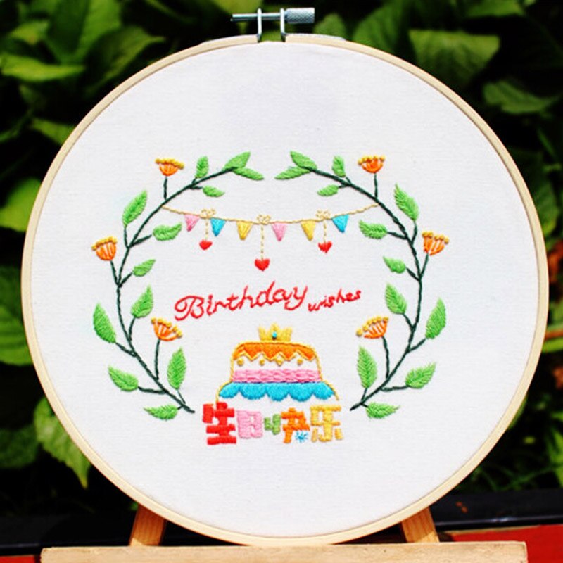 Diy band blommor broderi uppsättning med ram för europa nybörjare handarbete kit korsstygn serie konst hantverk sömnad dekor: 1