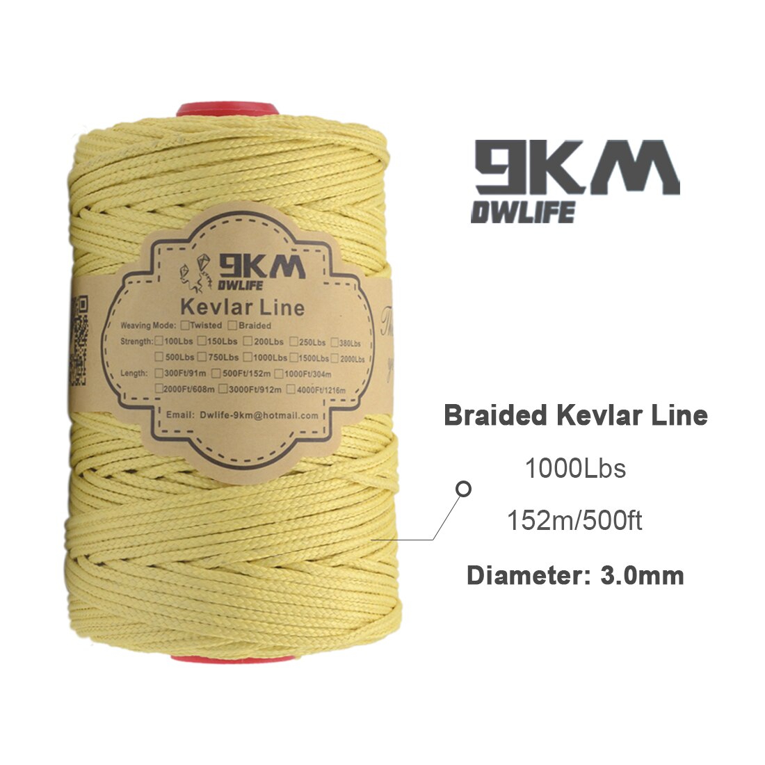 40lb-5000lb Kevlar Kite Line String for Fishing Assist Cord Kite Flying Outdoor Camping Tent Cord Low-stretch Cut-resistance