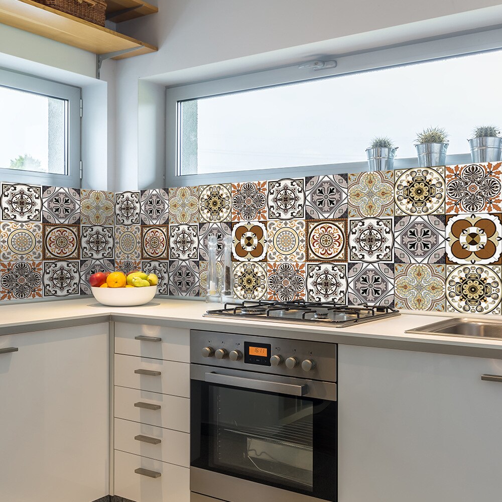 10/15/20Cm Retro Patroon Mat Oppervlak Tegels Sticker Transfers Covers Voor Keuken Badkamer Tafels Floor Schil & Stick Muurstickers