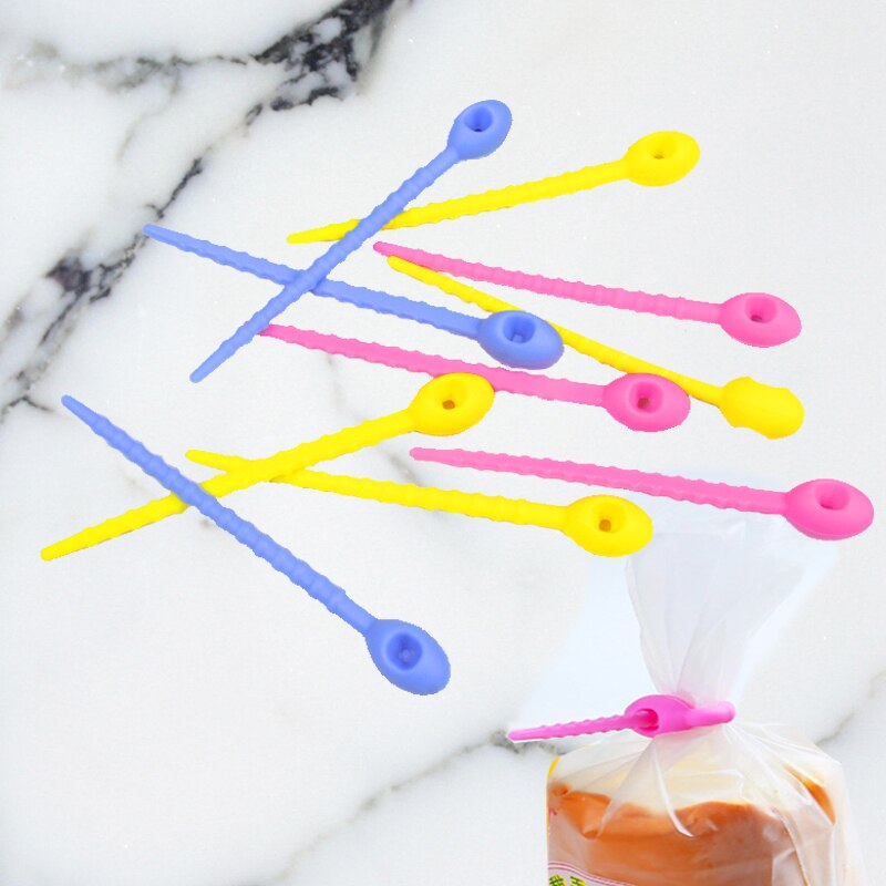 Walfos 100% Food Grade Siliconen Tas Banden, Kabelmanagement, Zip Tie Twist, all-Purpose Multi-Gebruik Zak Clip, Brood Tie, Food Saver