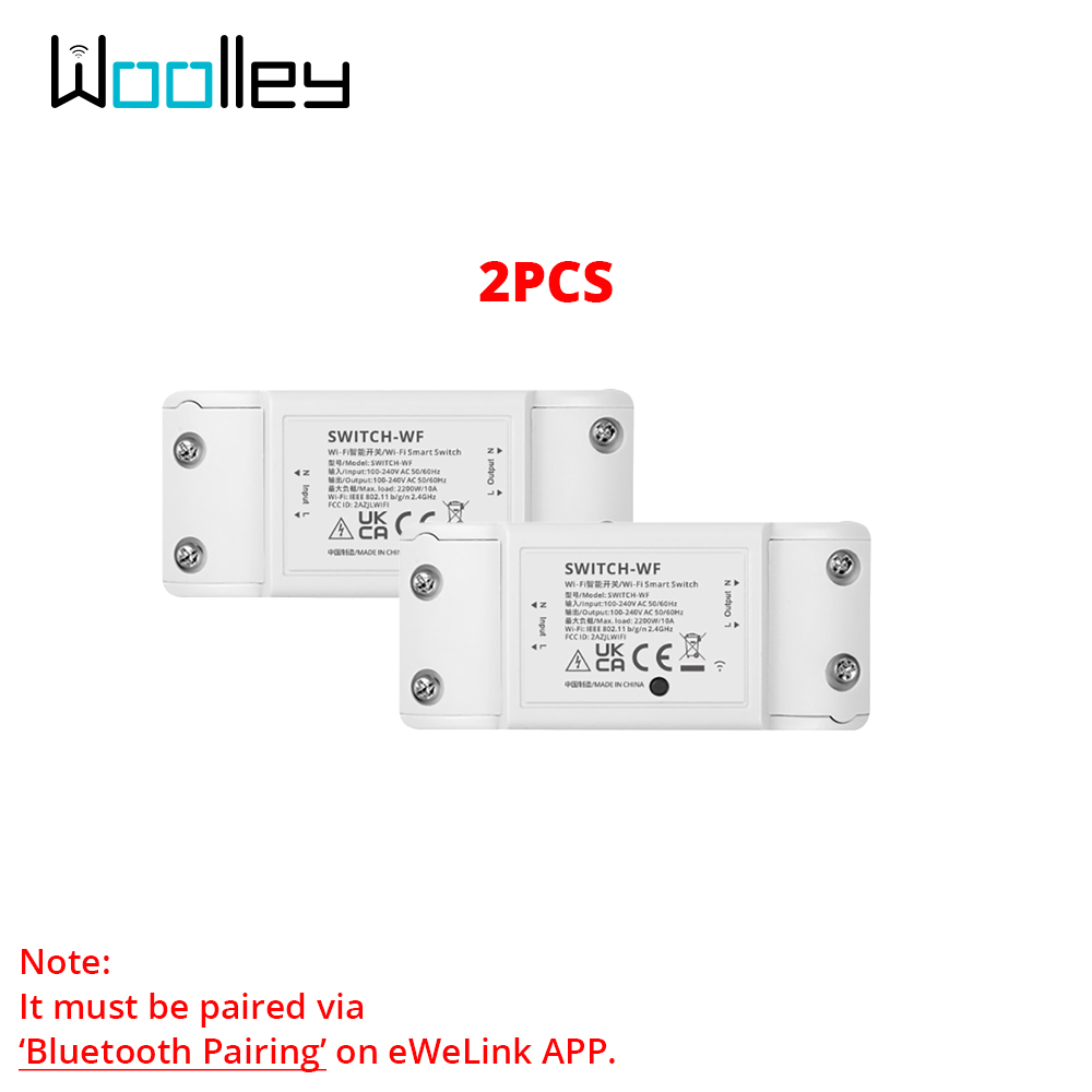 Woolley wifi älykäs valokytkin moduuli katkaisin ajastin älykäs tee-se-itse-kytkin 10a langaton kaukosäädin toimii alexa google home: 2 kpl