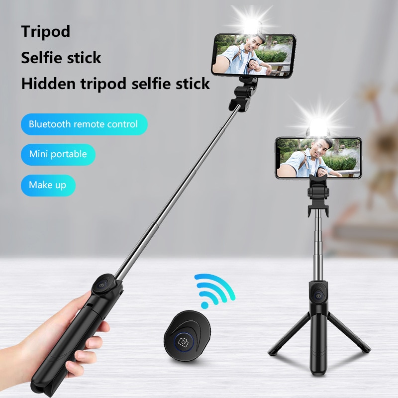 Draadloze Bluetooth Selfie Stok 3 In 1 Afstandsbediening Sluiter Selfie Stok Statief Selfie Stick Voor Alle Mobiele telefoons