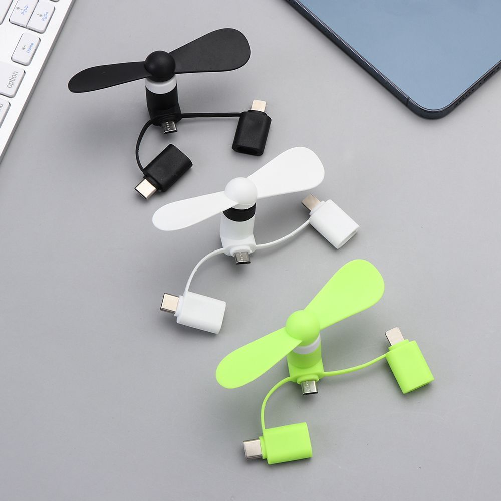 Für Android IPhone Typ-c Für Samsung Huawei iPad Tragbare 3in1 Mini Telefon Fan Kühler praktisch Kühler Reise zubehör