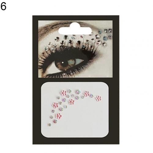 Kropp ansikte smink tillfällig glitter ögon klistermärken diy nail art strass dekor: 6