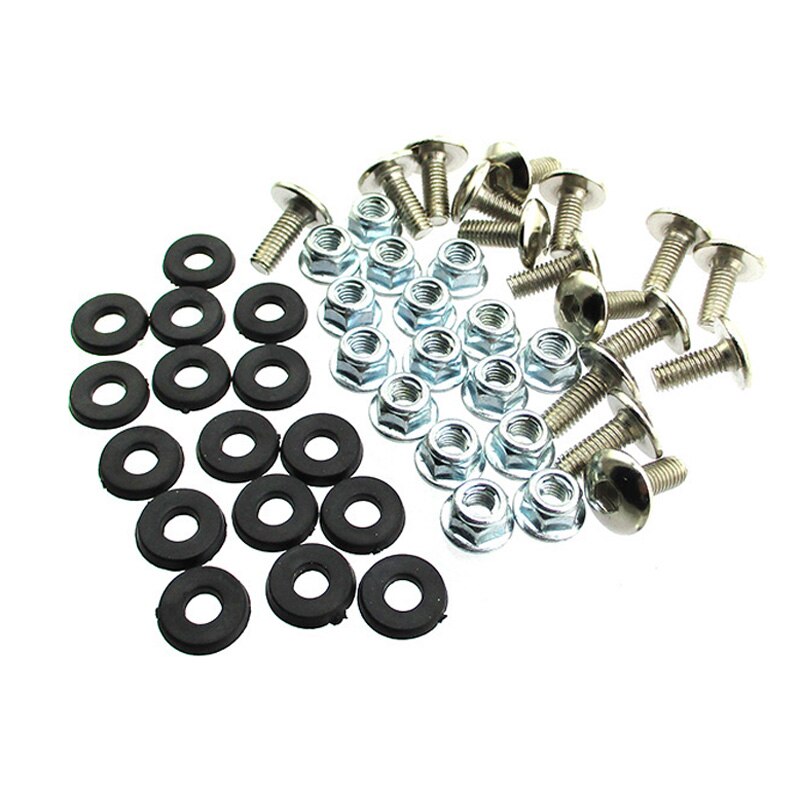 Xljoy  m6 x16 atv fyrhjuling plastskärm bultbricka mutter skruv kit för 50cc 70cc 90cc 110cc 125cc