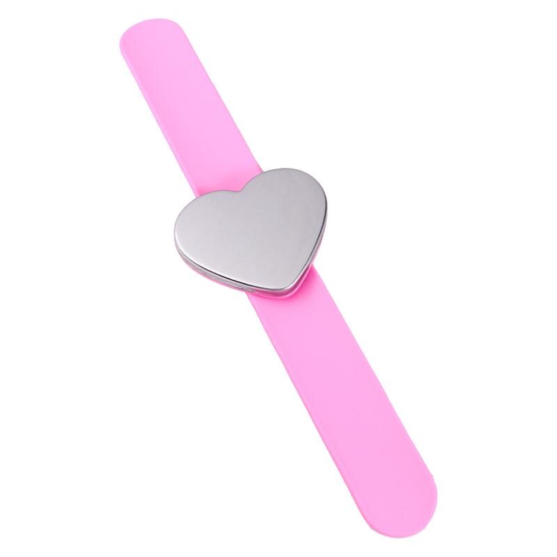 Magnetic Pin Bracelet Heart Shape Silicone Hand Band Wrist Strap Slap Bracelet Arm Pin Cushion Holder For Salon Hairstyling Clip: Pink