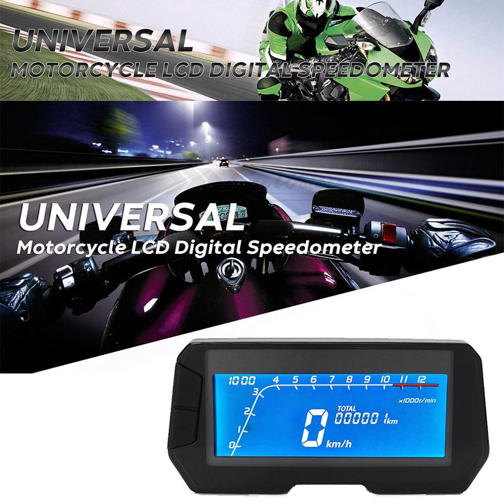 12000 rpm 6 gear universal motorcykel lcd digital speedometer kilometertæller baggrundslys motorcykel kilometertæller til 1,2,4 cylindre meter