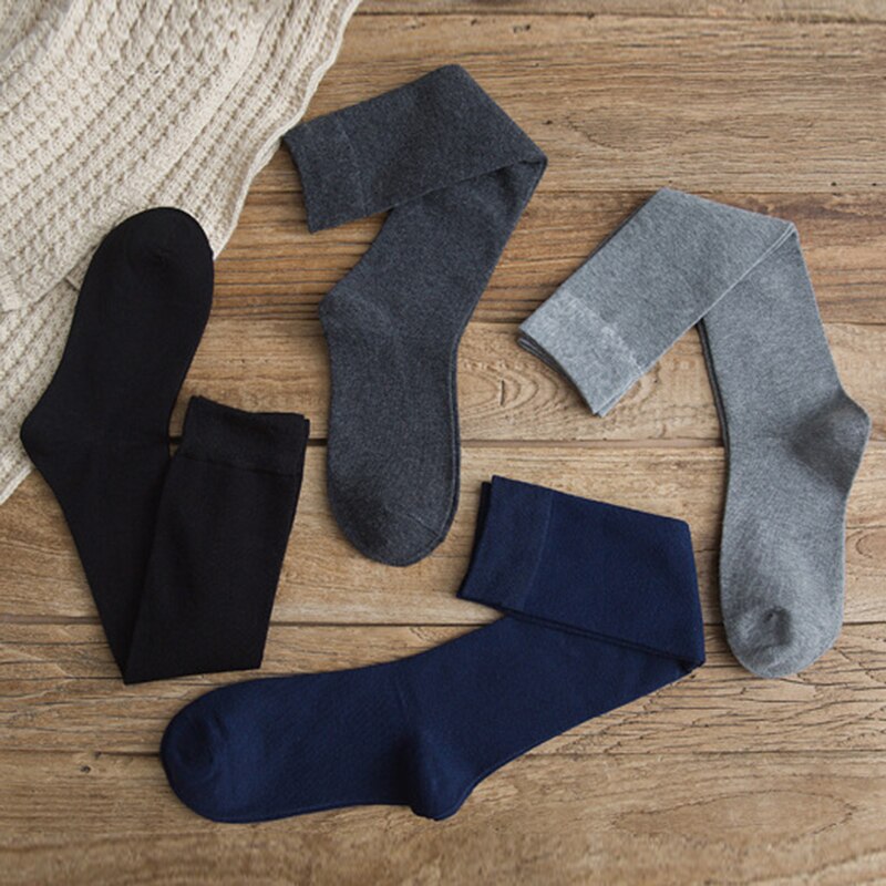 Koreaanse hoge kuitsokken dames effen kleur lange kniekousen japanse herfst winter warme kousen zachte ademende katoenen sokken