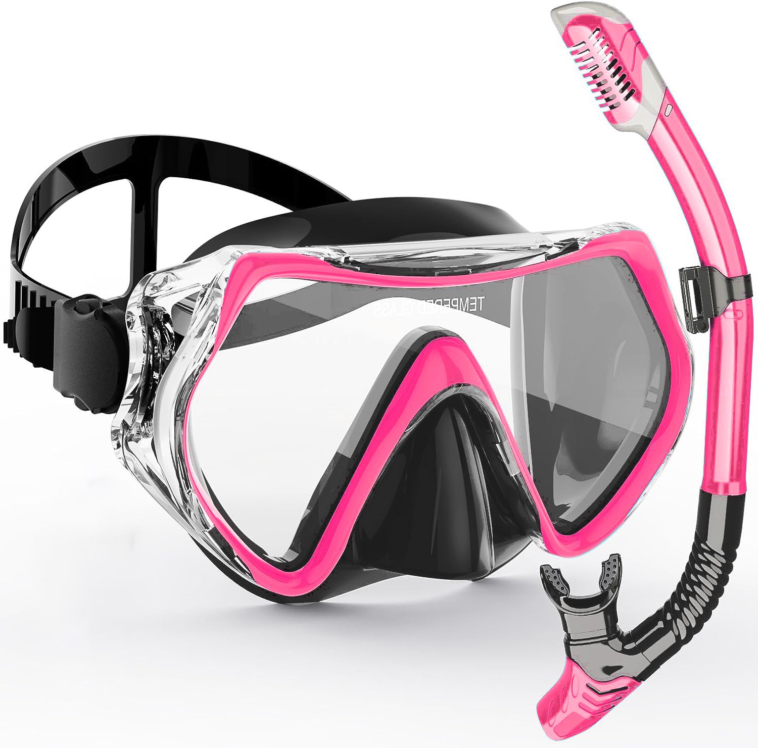 Máscara de buceo , traje de snorkel, falda de silicona para adultos, gafas antiniebla, equipo de natación: Morado