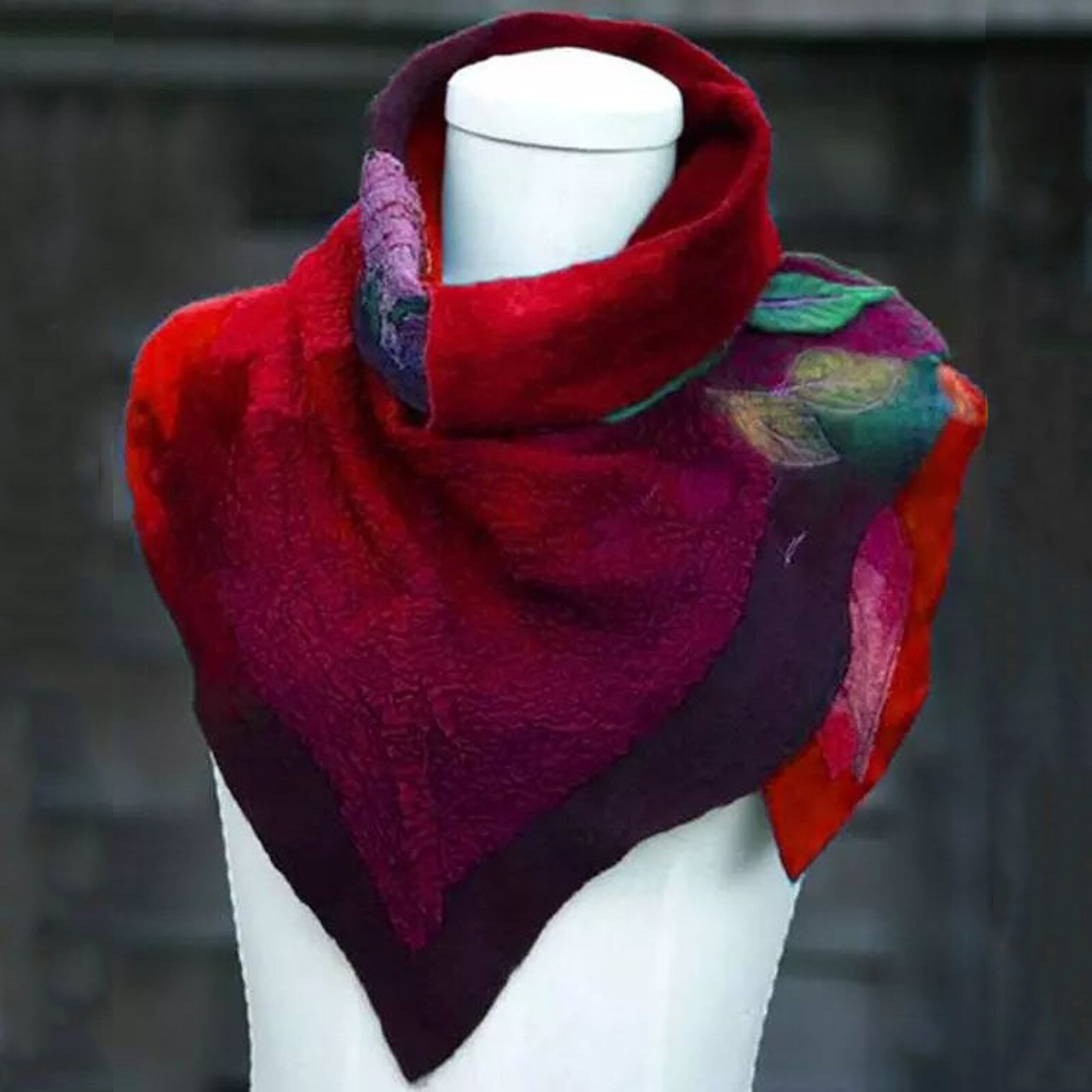 Beschermende sjaal voor buiten, warme sjaal voor dames, casual warme sjaal met print, vierkante sjaal met kwastjes, wikkelsjaal, reissjaal  #t2g: Rood 