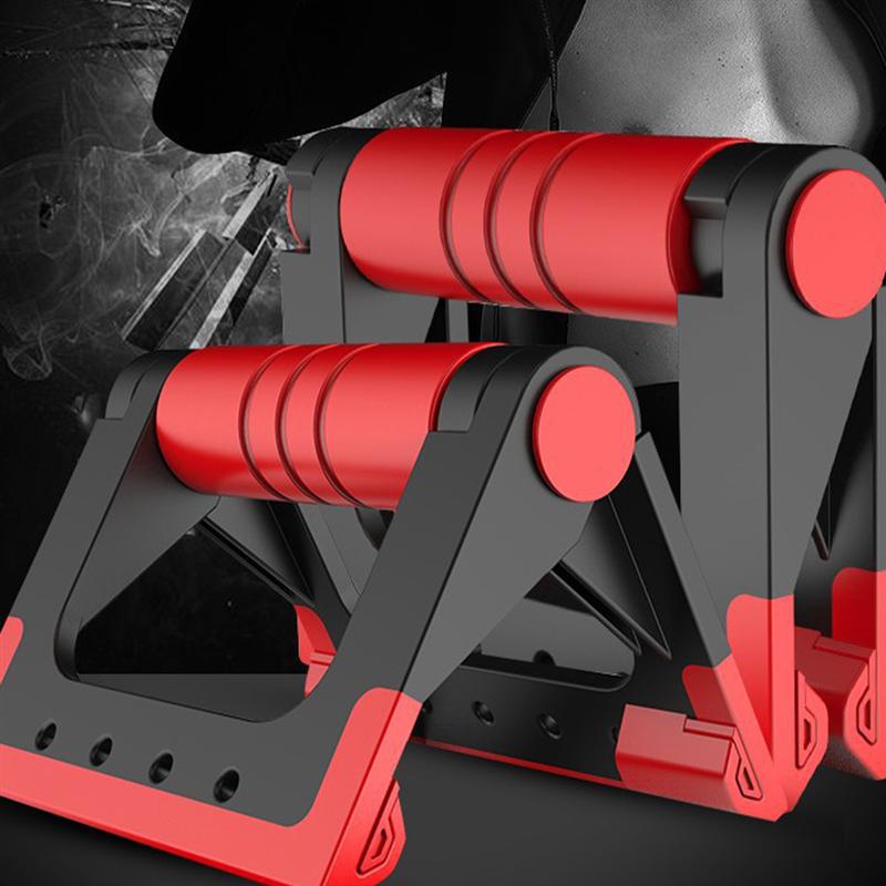 1 Pair Push-Ups Stands Foldable Push-Up Bracket Home Use Women Fitness Push-Ups Stand Push-Up Rack Men Fitness Equipment (Red)