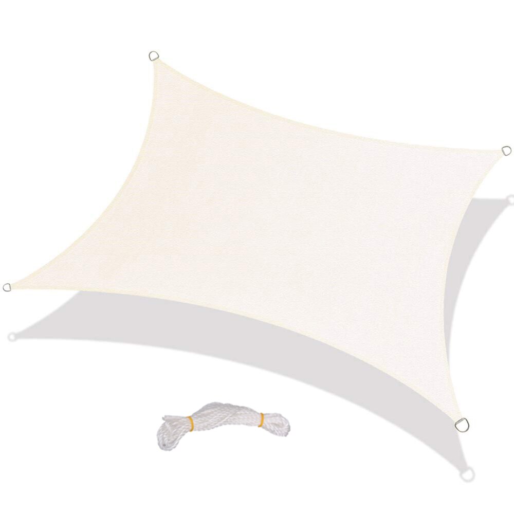 MrY Rectangle Canopy Sun Shade Sail Water Resistant UV Block Patio Awning Outdoor Garden Patio Pool Camping Picnic Sunshade: White / 2*5M