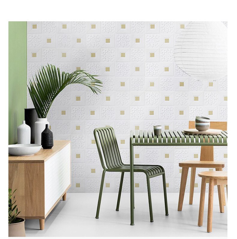 3D Wall Sticker Stereo Ceiling Panel Roof Decor Foam Wallpaper Self-adhesive Waterproof DIY Living Room Decoration TV Background