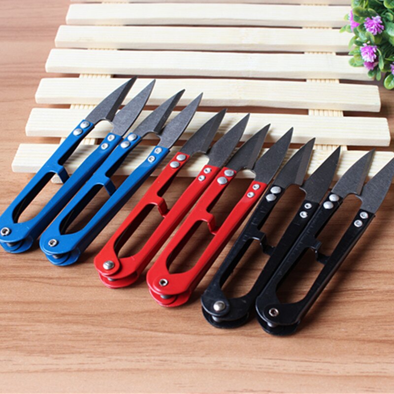 Poratble Metal Mini Tailor Scissor Cross Stitch Yarn Crafts Sewing Home Tool Small U Scissors School Office Household Cutter: Random 1pc