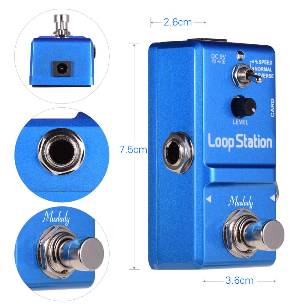 Muslady loop station mini gitaar looper effectpedaal 10 minuten opnametijd 3 werkmodi true bypass volledig metalen behuizing met