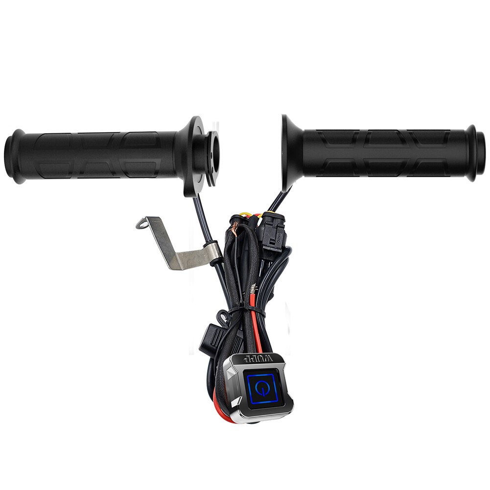 Motorcycle Heated Grips Motorcycle Hander Modified Handlebar Grips with Aluminum Alloy Switch for 22mm Handlebar