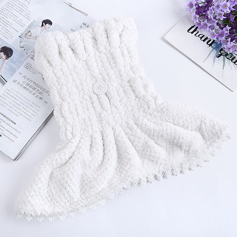 Haar Handdoek Microfiber Handdoek Strand Voor Badkamer Badstof Haar Wrap Sneldrogende Douche Cap Wraphat Thuis Textiel Effen Snel: white