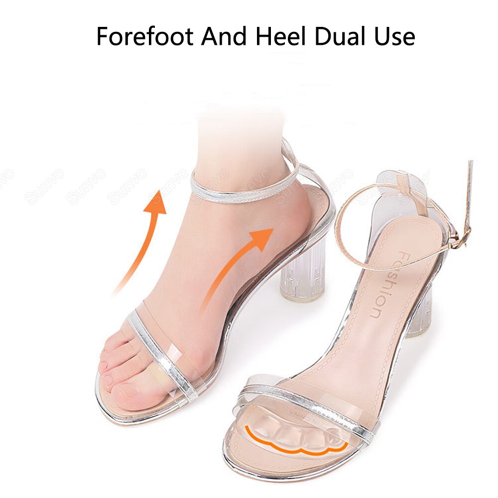 Cuscinetti in gel per avampiede in silicone per donna tacchi alti inserti solette per sandali suola antiscivolo scarpe schienali adesivi piede tallone pad