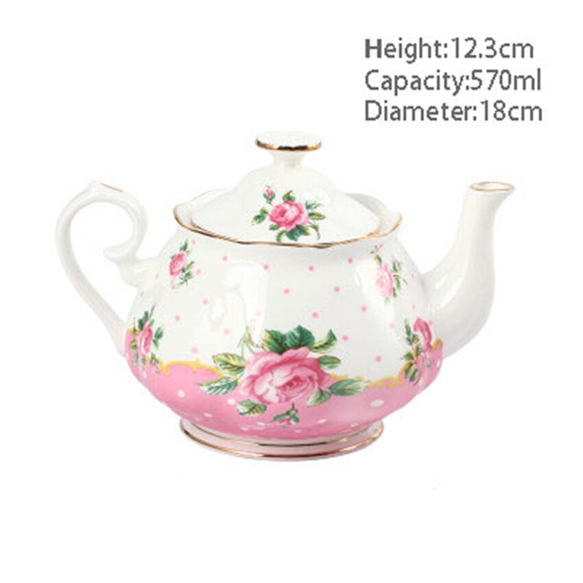 Ceramic Household Teapot European Coffee Pot Kung Fu Ceramic Office Personal Teapot With Flower Pattern Portable Afternoon Tea