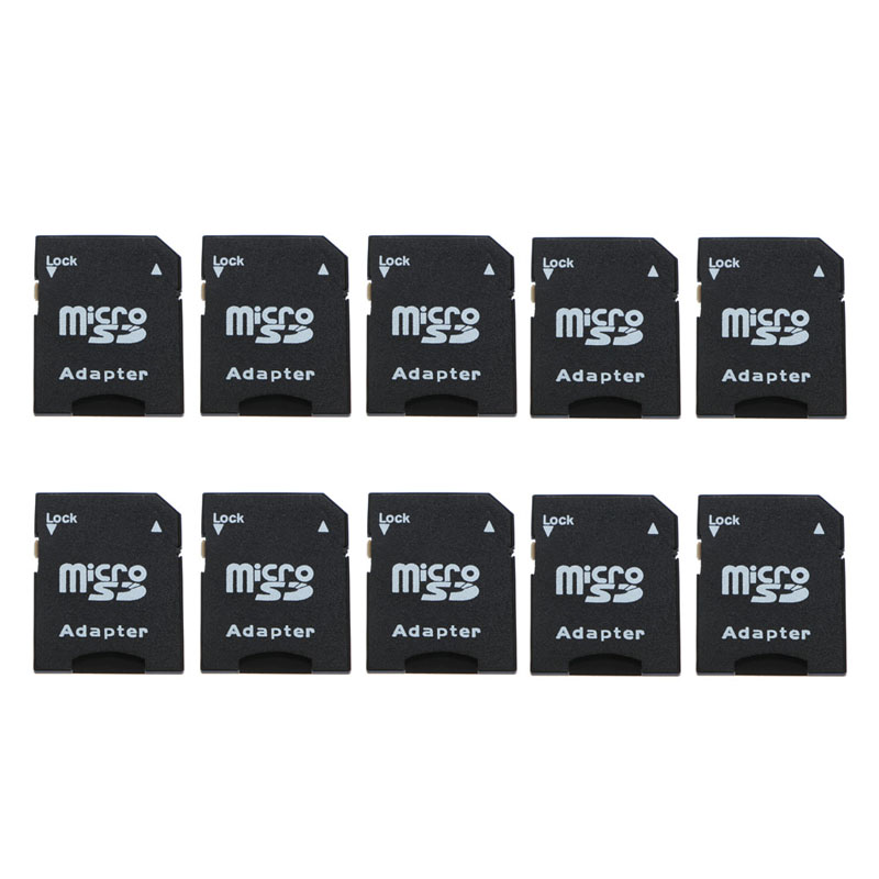 10 Stuks Micro Sd Transflash Tf Naar Sd Sdhc Geheugenkaart Adapter Converter Black
