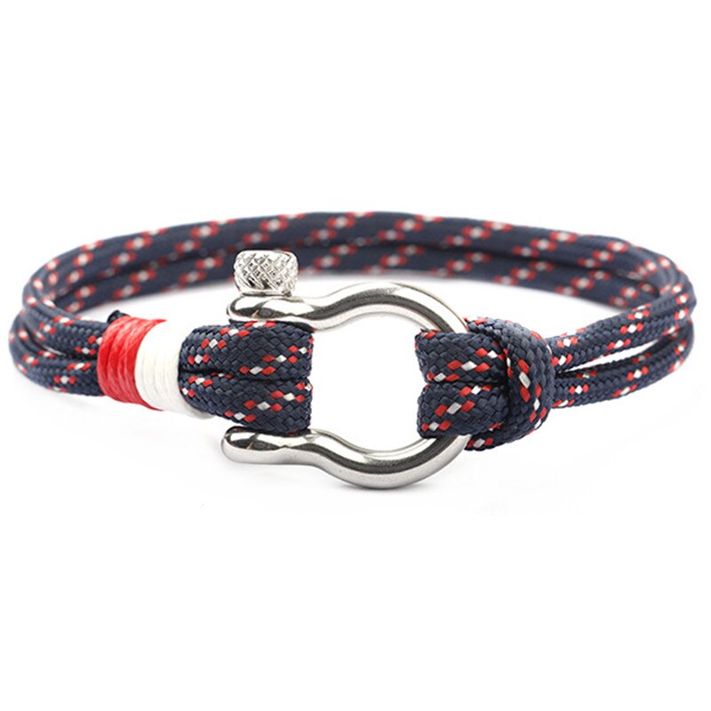 Charme Paracord Armband Navy Stil Geflochtenen Seil Edelstahl Schnallen Überleben Armbänder für Männer Frauen Pulseras SL004